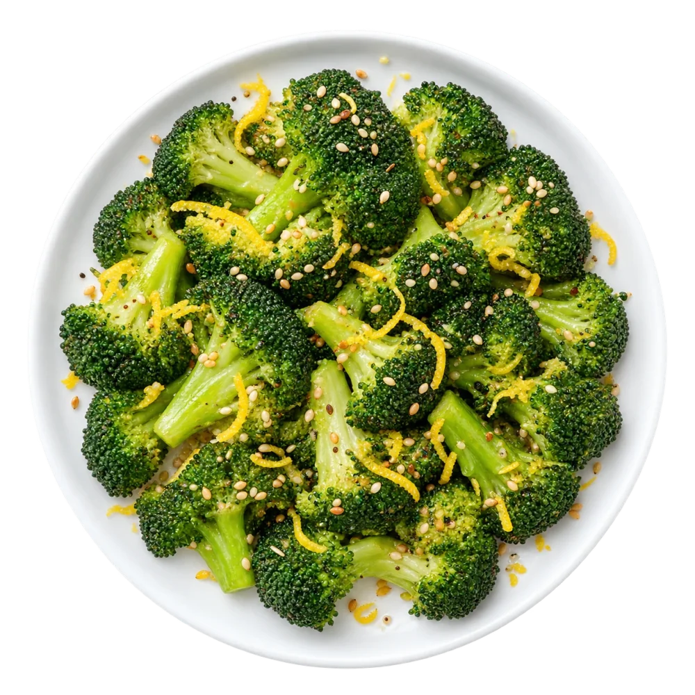 Брокколи с лимоном и кунжутом